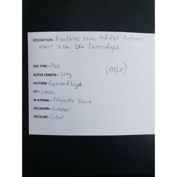 Realtree Xtra Half Zip Pullover Men's Size 2X Camouflage - Picture 7 of 8